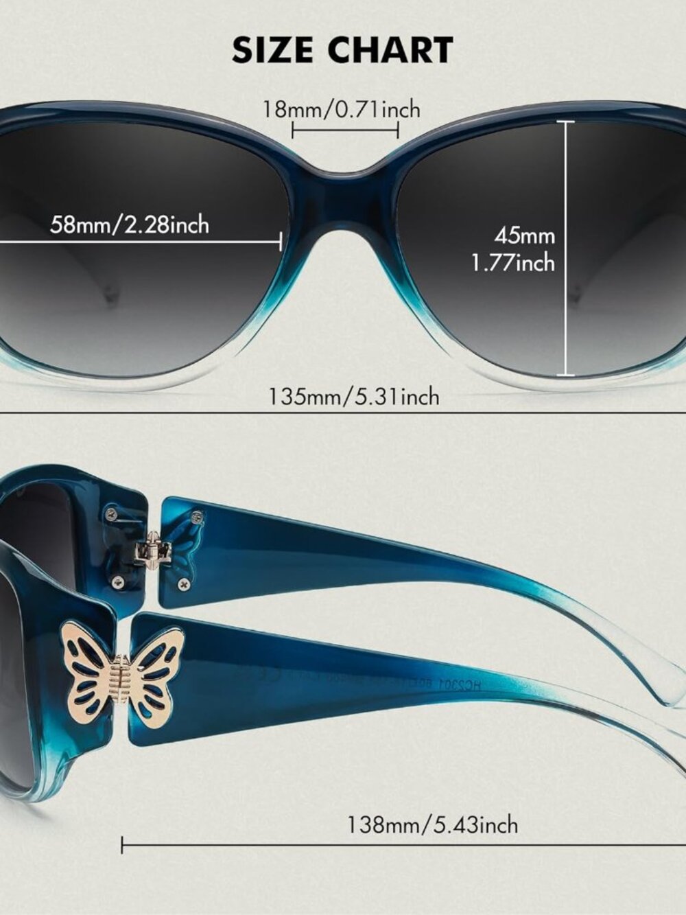 Polarized Sunglasses for Women, Trendy Retro Shades with UV400 Protection Butter - Picture 5 of 6